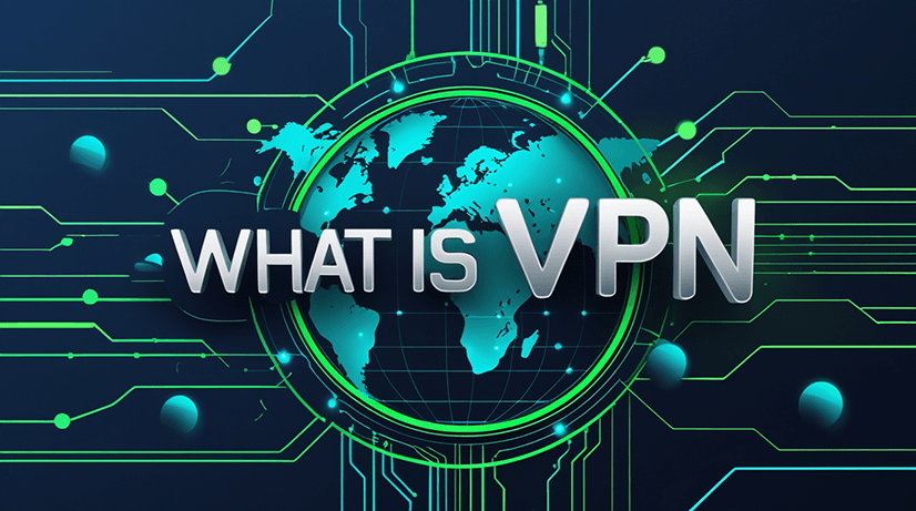 What is VPN - Digital security concept with globe and circuit patterns